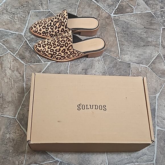 New in Box Soludos Venetian Leopard Mule Sz 5 - Picture 8 of 13